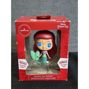 2021 Hallmark ARIEL THE LITTLE MERMAID BOBBLE-HEAD ORNAMENT Wobbles On Tree  NIB